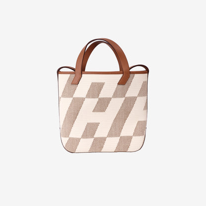 Hermès Cabas Tote Bag in Beige and Brown Canvas