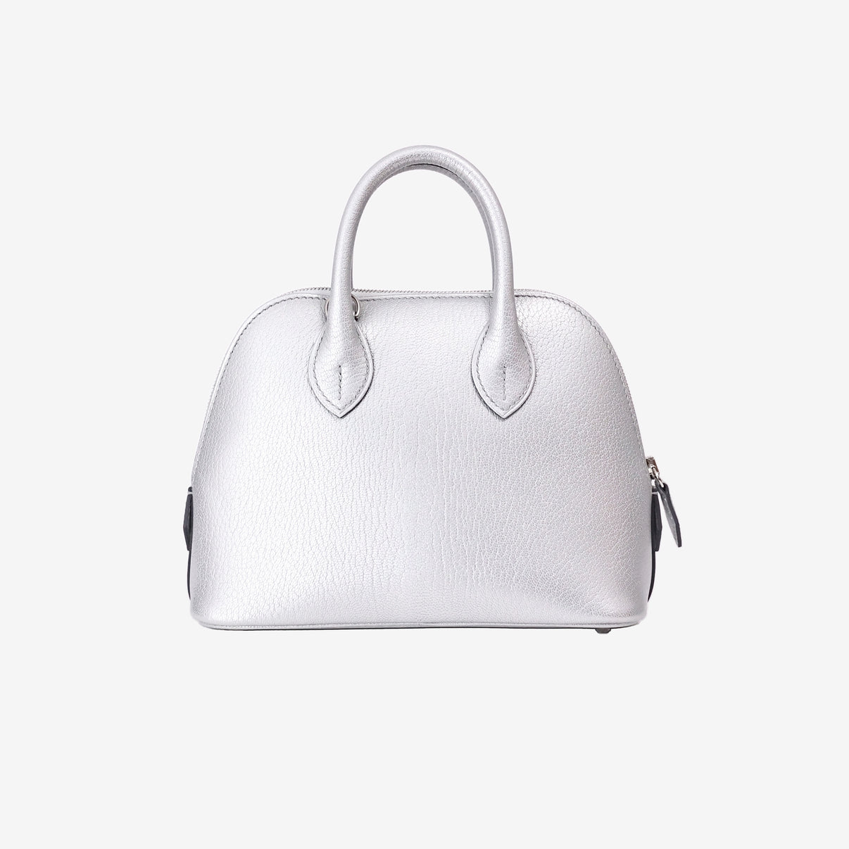 Hermès Mini Bolide in Chamkilight Argent Chevre Leather with Palladium Hardware back view