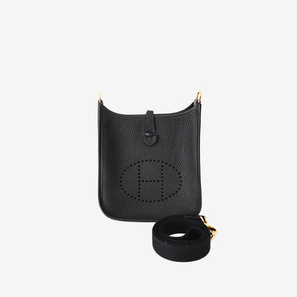 Hermès Evelyne 16 in Black Clemence Leather with Gold-Plated Hardware