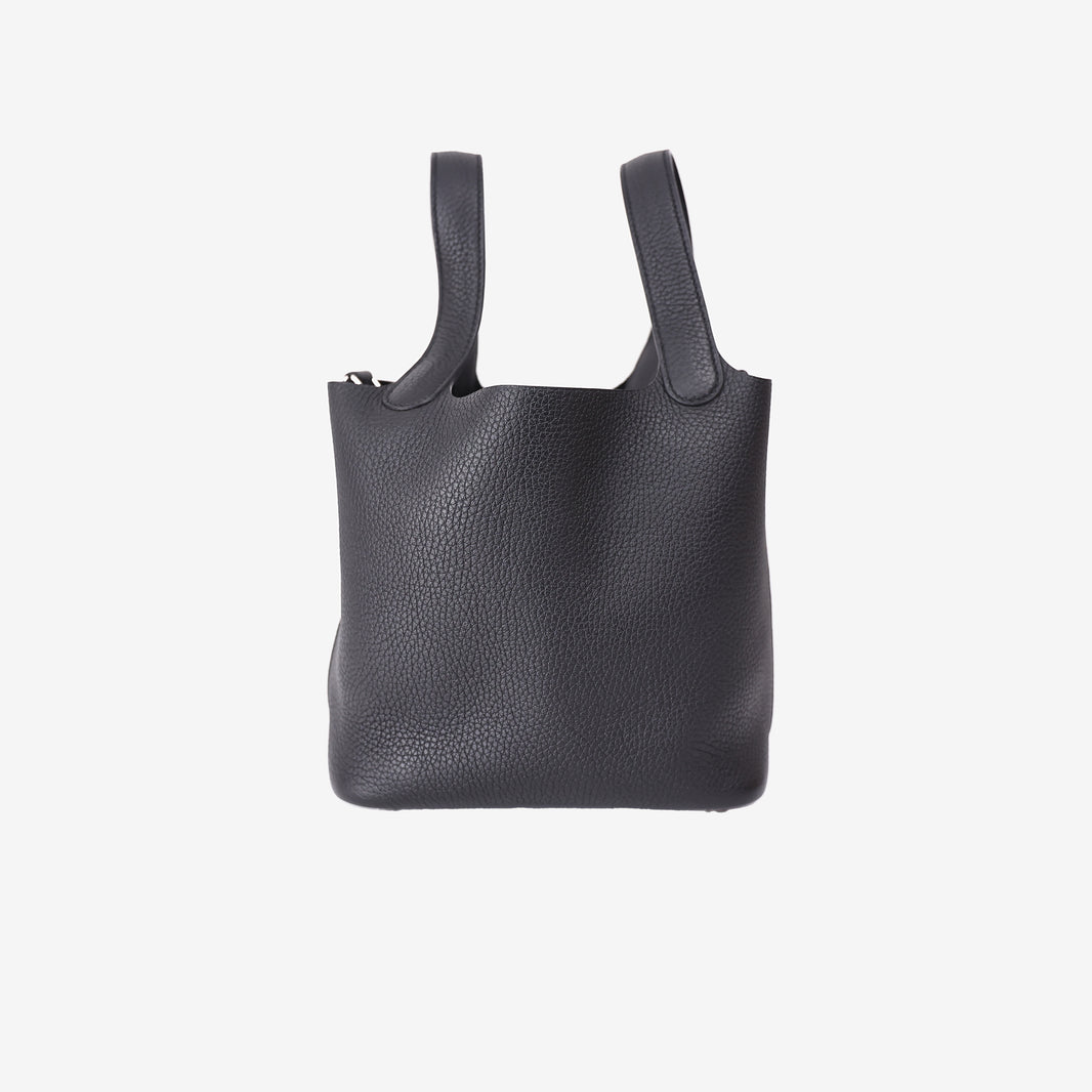 Hermès Picotin 18 in Noir Clemence Leather with Palladium Hardware