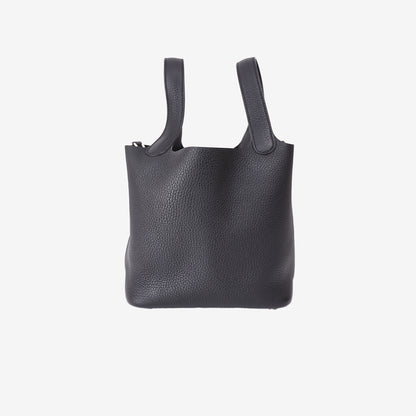 Hermès Picotin 18 in Noir Clemence Leather with Palladium Hardware