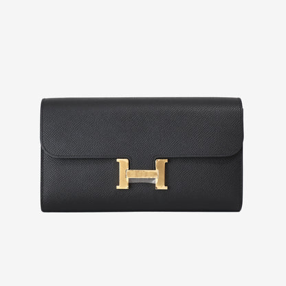 Hermès Constance To Go in Noir Epsom Leather with Palladium Hardware front view