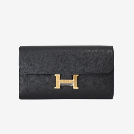 Hermès Constance To Go in Noir Epsom Leather with Palladium Hardware front view
