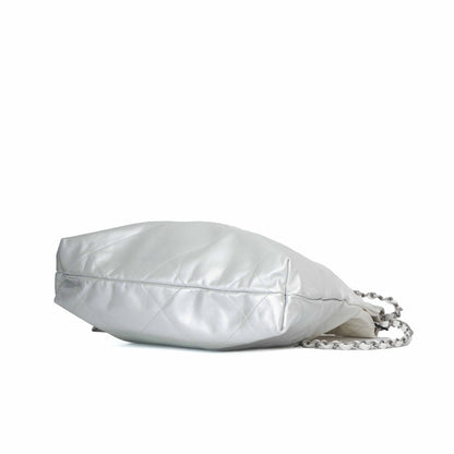 Chanel 22 Bag in White Calfskin Leather with Palladium Hardware (Contact to Enquire)