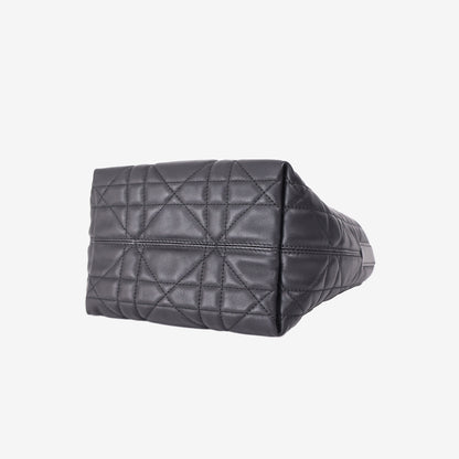 Dior Small Toujours Vertical Tote Bag in Black Calfskin with Gold Hardware