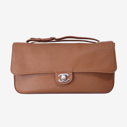 Chanel 26A Matthieu Blazy Maxi Flap Bag 32 in Camel Calfskin Leather with Silver Hardware (Contact to Enquire)