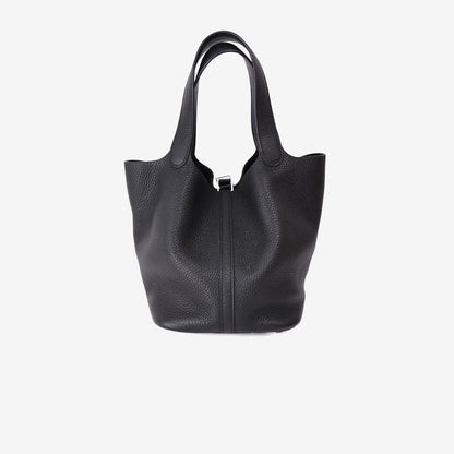 Hermès Picotin 22 in Noir Clemence Leather with Palladium Hardware
