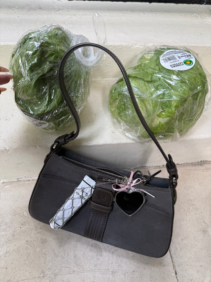 Loewe Suede Anagram Baguette Shoulder Bag in Grey Calfskin Suede
