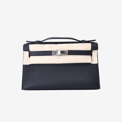 Hermès Kelly Pochette in Noir Swift Leather with Palladium-Plated Hardware (Contact to Enquire)
