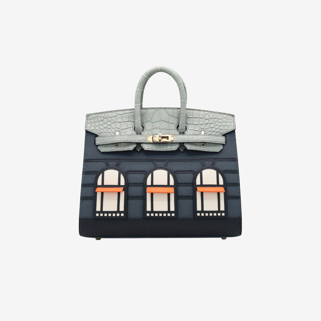 Hermès Sac Faubourg Birkin 20 “Rainy Days” in Gris Misty Matte Alligator with Permabrass Hardware (Contact to Enquire)