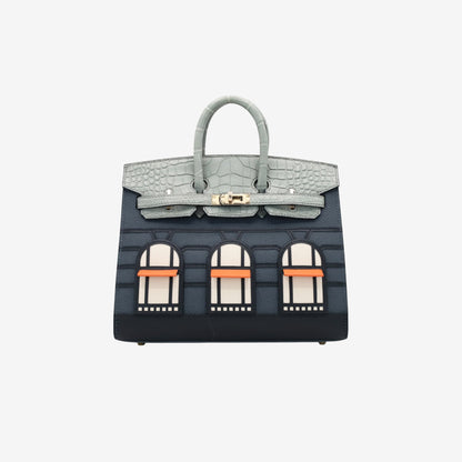 Hermès Sac Faubourg Birkin 20 “Rainy Days” in Gris Misty Matte Alligator with Permabrass Hardware (Contact to Enquire)