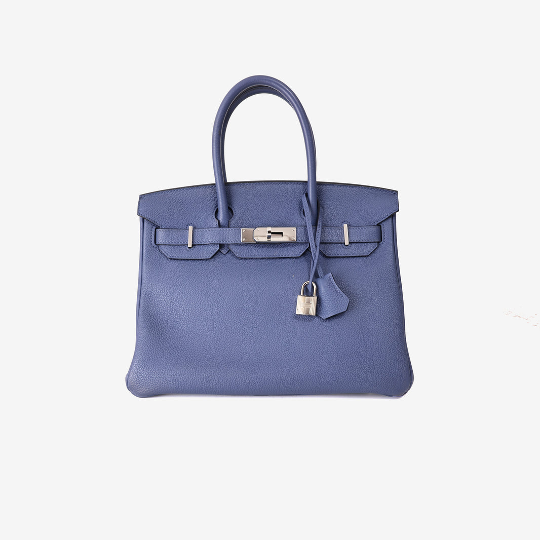 Hermès Birkin 30 in Bleu Togo Leather with Palladium-Plated Hardware