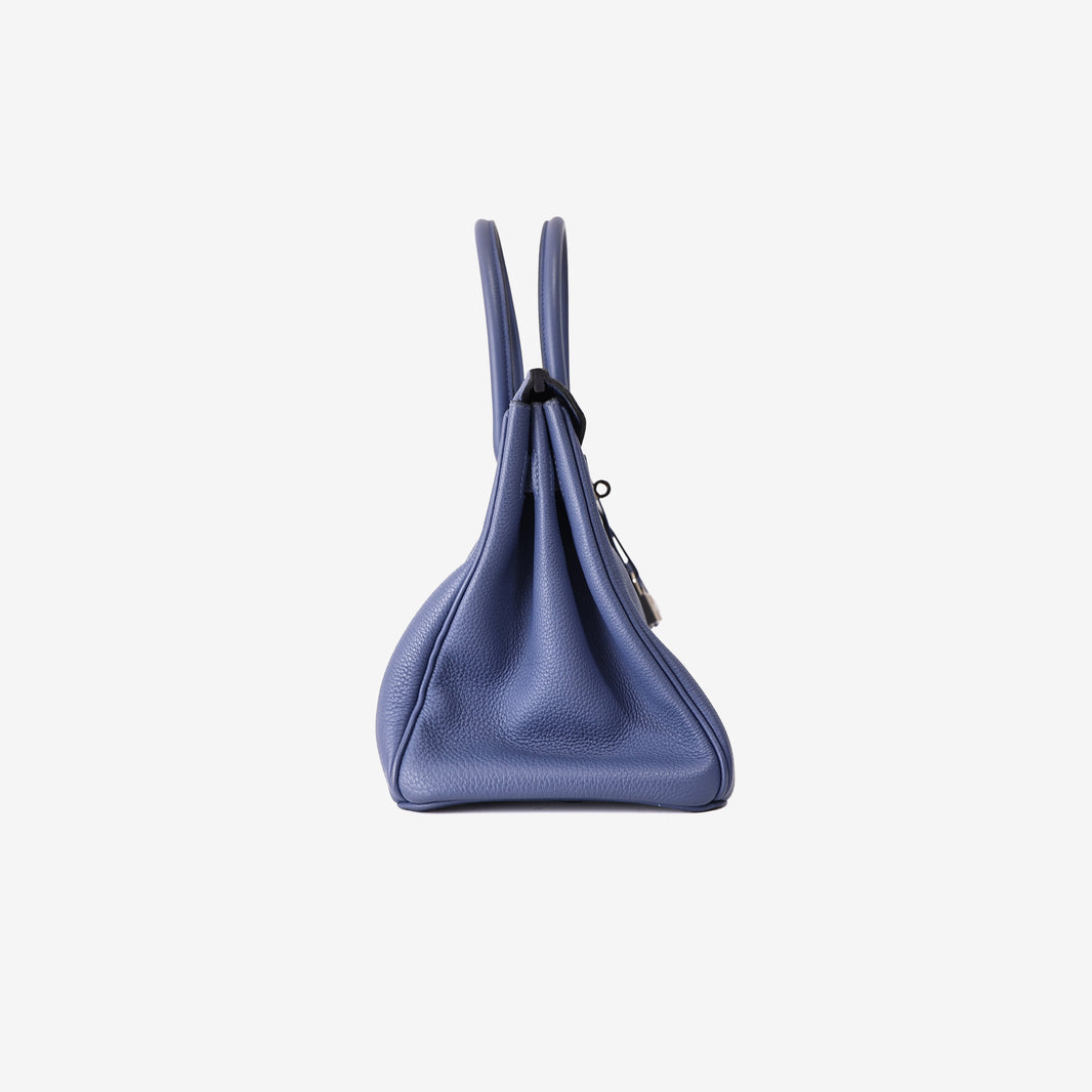 Hermès Birkin 30 in Bleu Togo Leather with Palladium-Plated Hardware