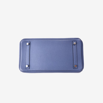 Hermès Birkin 30 in Bleu Togo Leather with Palladium-Plated Hardware