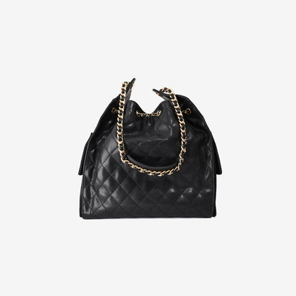 Chanel 25 Bag Medium in Black Caviar Leather with Gold Hardware