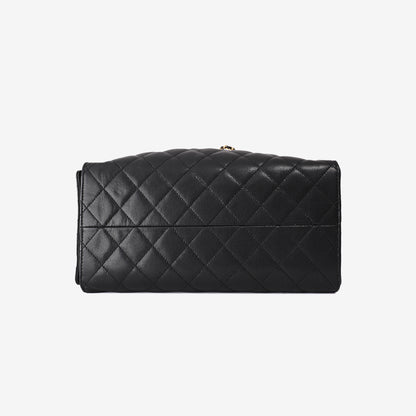 Chanel 25 Bag Medium in Black Caviar Leather with Gold Hardware