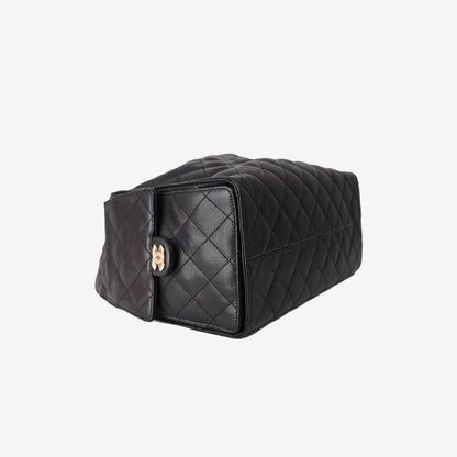 Chanel 25 Bag Medium in Black Caviar Leather with Gold Hardware