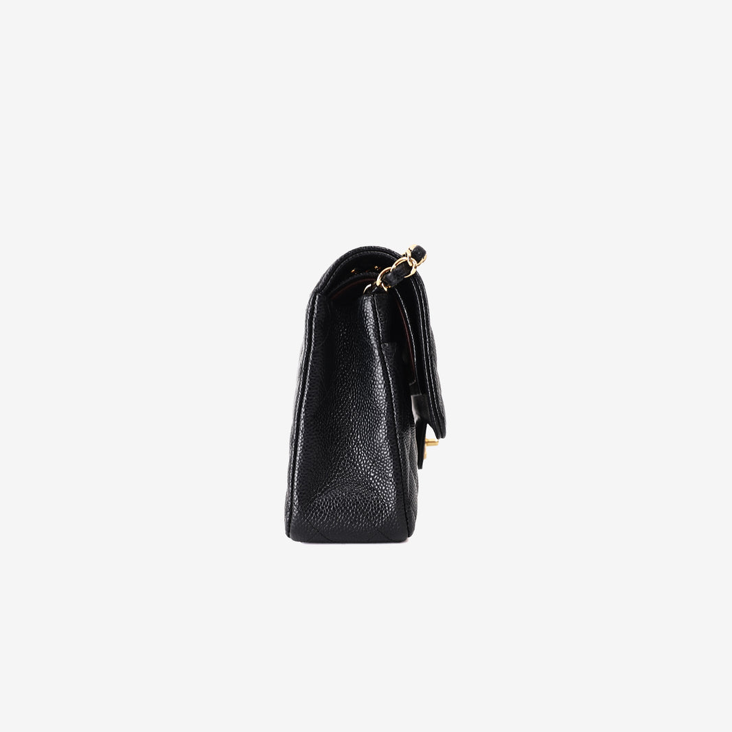 Chanel Classic Double Flap Medium in Black Caviar Leather with Gold Hardware (Contact to Enquire)
