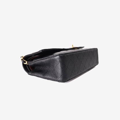 Chanel Classic Double Flap Medium in Black Caviar Leather with Gold Hardware