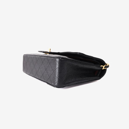 Chanel Classic Double Flap Medium in Black Caviar Leather with Gold Hardware