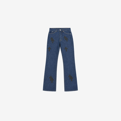 Chrome Hearts x Levi’s Cross Patch Vintage Denim Jeans in Dark Blue (Size 32/175)