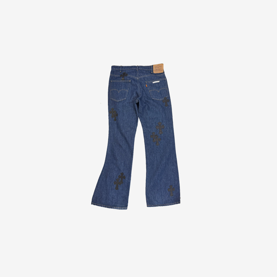 Chrome Hearts x Levi’s Cross Patch Vintage Denim Jeans in Dark Blue (Size 32/175)