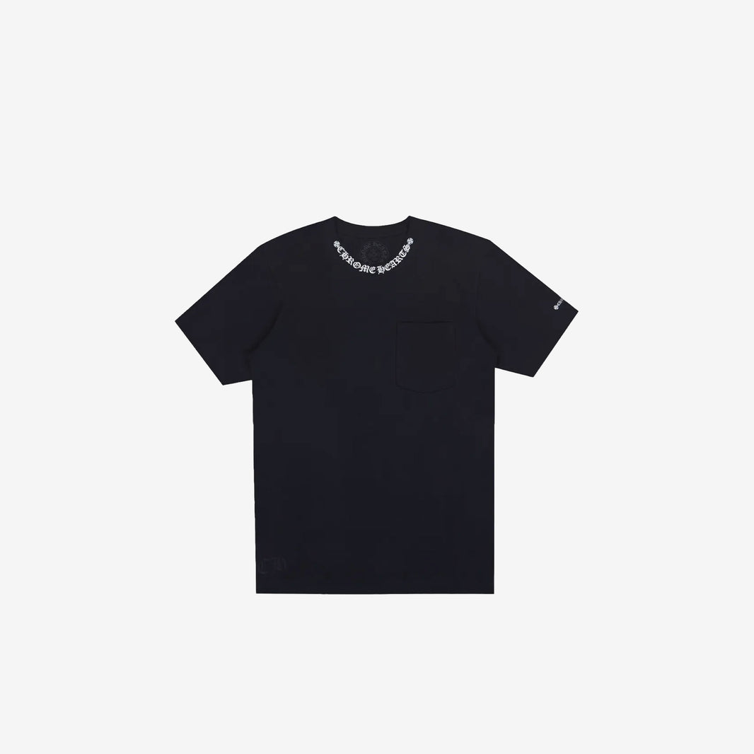 Chrome Hearts Neck Logo T-Shirt in Black Cotton (Available Sizes)