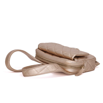 Chanel Backpack Gold Lambskin Gold