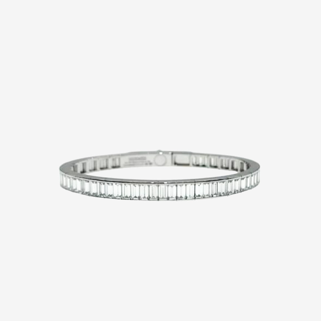 Hermès Kelly Diamond Bracelet in White Gold with Baguette-Cut Diamonds (Small Size)