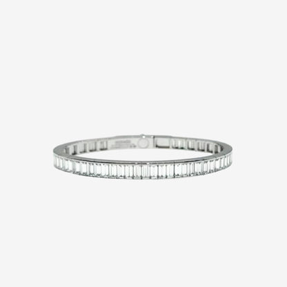 Hermès Kelly Diamond Bracelet in White Gold with Baguette-Cut Diamonds (Small Size)