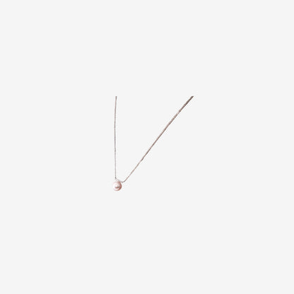 Margarite London Akoya Pearl Necklace with 8.5–9.0 mm Pearls in Platinum with 0.06 ct Diamonds