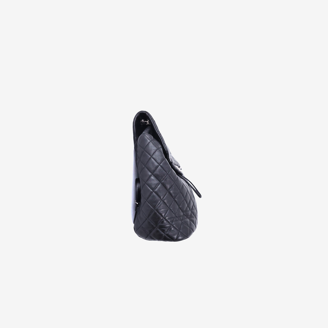 Chanel Urban Spirit Backpack in Black Lambskin Leather with Silver Hardware