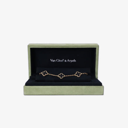 Van Cleef & Arpels Vintage Alhambra Bracelet in Black Onyx Yellow Gold (Contact to Enquire)