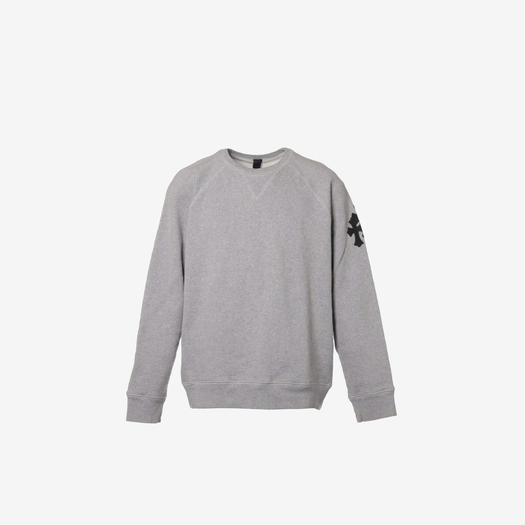 Chrome Hearts Y Not Crewneck Sweatshirt in Grey Cotton (Size S)