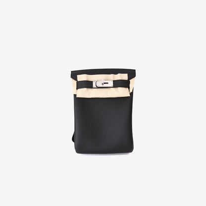 Hermès Sac à Dos HAC à Dos PM in Noir Togo Leather with Palladium-Plated Hardware