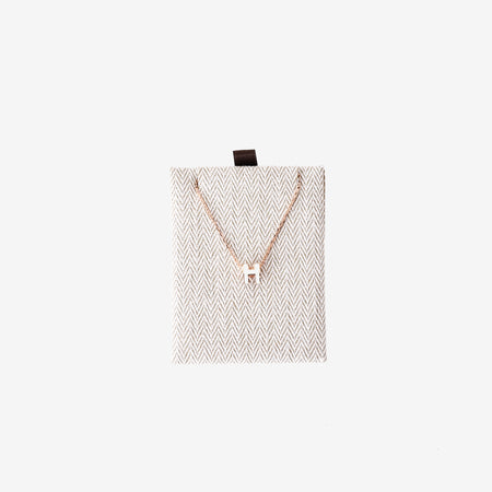 Hermès Mini Pop H Pendant in Marron Glacé with Yellow Gold Plating