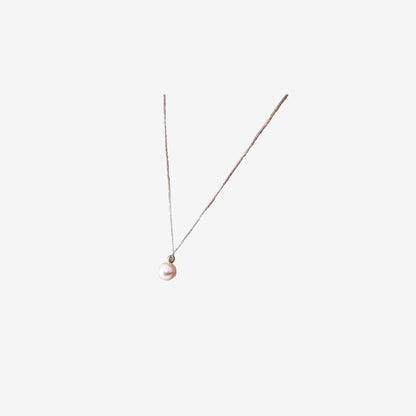 Akoya Pearl Necklace with 7.5–8 mm Pearls in 18K White Gold with 0.05 ct Diamonds