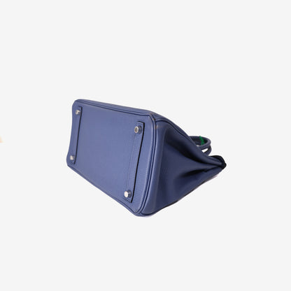 Hermès Birkin 30 in Bleu Togo Leather with Palladium-Plated Hardware