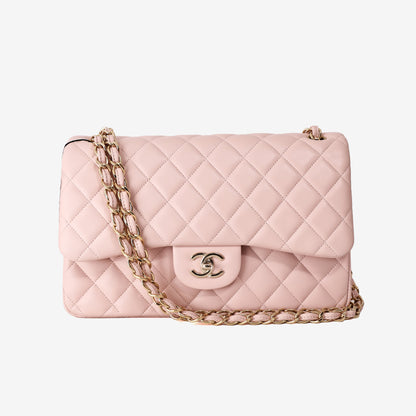 Chanel Classic Flap Jumbo in Pink Lambskin Leather with Gold Hardware