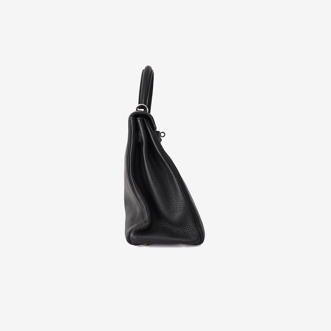 Hermès Kelly 32 in Noir Togo Leather with Palladium-Plated Hardware