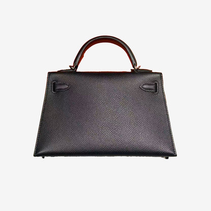 *PRISTINE* Hermès Mini Kelly 20 in Noir Epsom Leather with Palladium-Plated Hardware