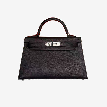 *PRISTINE* Hermès Mini Kelly 20 in Noir Epsom Leather with Palladium-Plated Hardware