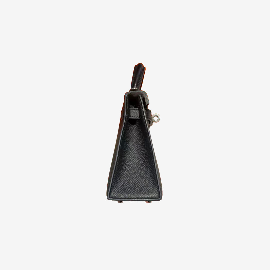 *PRISTINE* Hermès Mini Kelly 20 in Noir Epsom Leather with Palladium-Plated Hardware