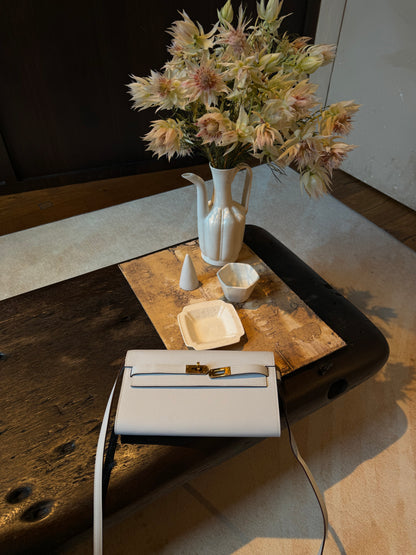Hermès Kelly To Go Wallet in Bleu Epsom Leather with Gold-Plated Hardware