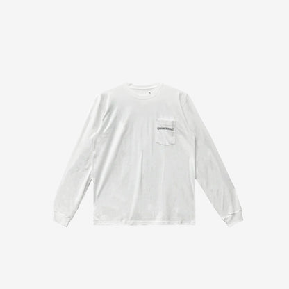 Chrome Hearts Scroll USA Script Pocket Long-Sleeve T-Shirt in White Cotton (Size L)