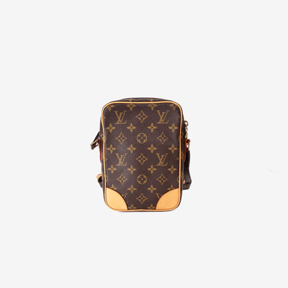 Louis Vuitton Danube Bag in Brown Monogram Canvas with Vachetta Leather Trim and Gold Hardware