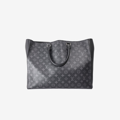 Louis Vuitton Monogram Eclipse Grand Sac Tote Bag in Black/Eclipse Canvas with Silver Hardware