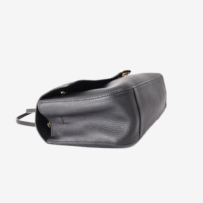 Chanel Maxi Flap Bag in Black Grained Calfskin Leather with Gold Hardware