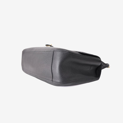 Chanel Maxi Flap Bag in Black Grained Calfskin Leather with Gold Hardware