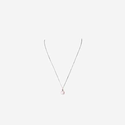 Akoya Pearl Necklace with 7.5–8 mm Pearls in 18K White Gold with 0.05 ct Diamonds